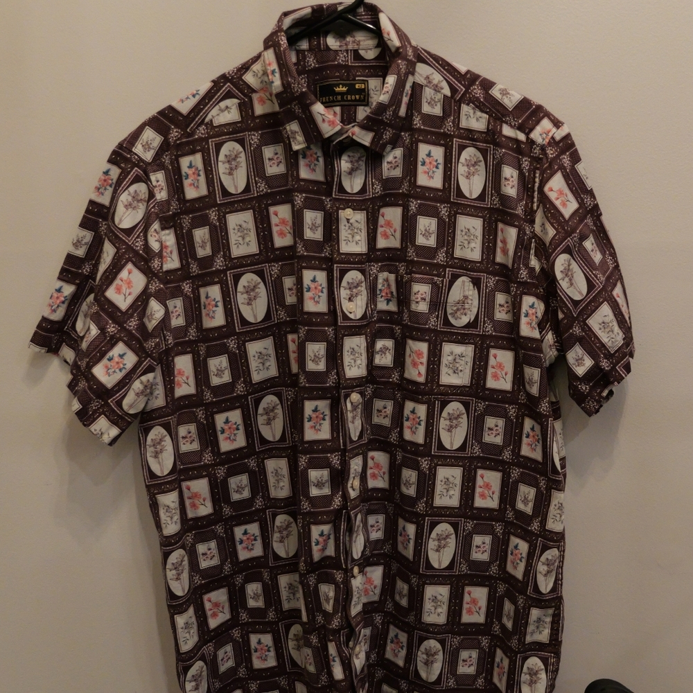 Vintage Style Brown Patterned Men's Shirt